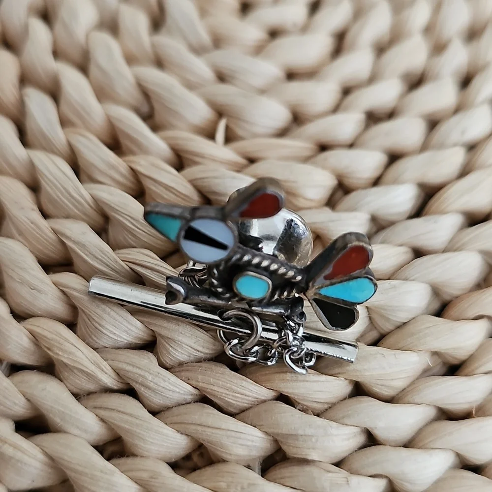 Vintage Zuni Sterling Silver Tie Tack - Picture 4 of 7